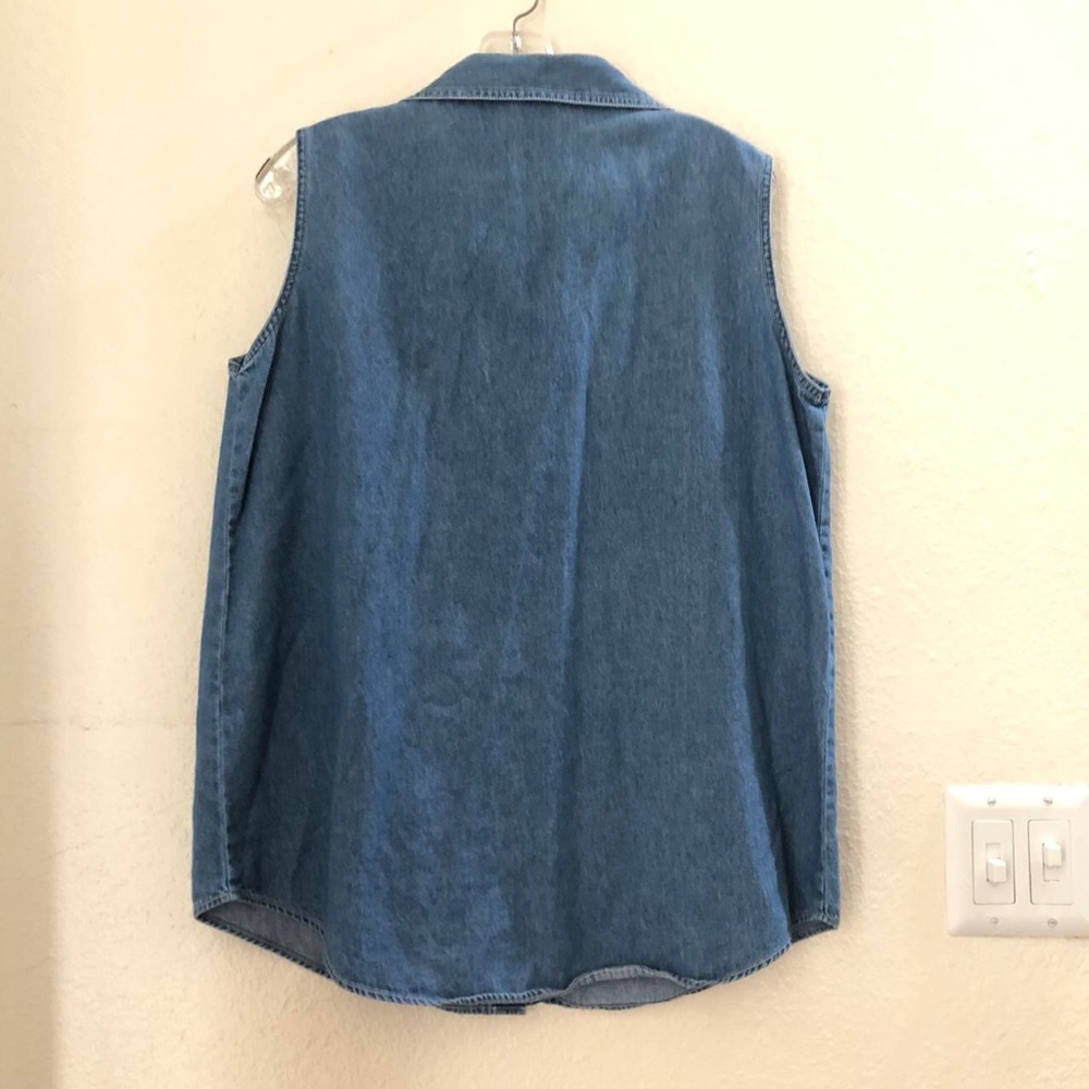 2000s Disney Mickey Mouse Mickey denim button vest shirt top jacket blouse - Picture 5 of 7